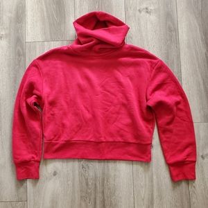 ZARA Crimson High Neck Boxy Crop Sweatshirt Sweater Small